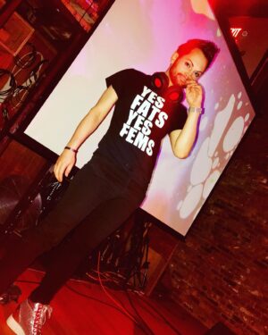 Joslyn Fox Instagram - Thanks @airspray508 for giving me the chance to make you dance. I feel so lucky to have had this opportunity to be a part of something so magical. You’ve restored my faith in a community that consistently comes together for good. Thank you @electric_haze_worcester for putting up with my shenanigans. Until next time... Shirt by @onlymasc4merch #yesfatsyesfems