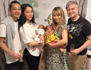 JuJu Chan Instagram - Calysta’s 100 Day 🥰
Held a small gathering in Hong Kong🇭🇰 before us heading back to Sydney 🇦🇺 .

Cake: @bakebe_hk 
Cookies: @crewkies 
Mural: @50notout 

#100day #babygirl #newborn #百日宴 #百日宴蛋糕 #crewkies #bakebe