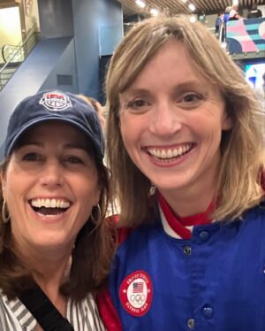 Julie Foudy Instagram - Back in Paris…:
-Women’s b-ball Qtrfinal win ✅
-seeing one of my all time faves Katie Ledecky ✅
- rebuilt Notre Dame ✅ 
-the Louvre ✅
-the Olympic flame over the Louvre ✅
-the Arc de triomphe ✅
I’d say a pretty damn perfect night. Safe to say, I love my job. ❤️🙏🏼 
PS. 2 days until USWNT gold medal match. 🎉 #parisolympics