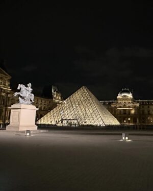 Julie Foudy Instagram - Back in Paris…:
-Women’s b-ball Qtrfinal win ✅
-seeing one of my all time faves Katie Ledecky ✅
- rebuilt Notre Dame ✅ 
-the Louvre ✅
-the Olympic flame over the Louvre ✅
-the Arc de triomphe ✅
I’d say a pretty damn perfect night. Safe to say, I love my job. ❤️🙏🏼 
PS. 2 days until USWNT gold medal match. 🎉 #parisolympics