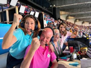 Julie Foudy Instagram - 11 Olympics in and this one ranks as one of my all time faves. It was beyond special. The USWNT run to GOLD BABY (!), the players, Emma, the beauty of France. And of course, the people you are lucky enough to work alongside every day. I never take for granted that we get asked to do these amazing adventures and witness it all from the front row. To our Team Party Bus and Paris 2024, merci beaucoup! ❤️🤍💙 Miss you crazies already.