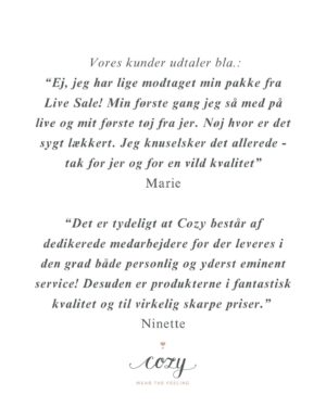 Julie Zangenberg Instagram - En besked fra Cozy 💌 

Vi er enormt glade for at kunne dele med jer, at sangerinden, forretnings-kvinden og ikonet Medina kommer til at indgå i Cozy´s ejerkreds!

Medinas og Cozy’s visioner og ønsker for verden er på mange måder ens, og vi synes dette er et fantastisk og meningsfyldt match.

Vi glæder os til at udleve det særlige potentiale, vi og vores elskede Cozy community ved, der er i Cozy.

Cozy er en virksomhed der vil hjælpe, forkæle og glæde dig gennem vores omsorgsfulde produkter og vores hyggelige ugentlige Live Sales samt offline events.

Glæd jer til en masse spændende tiltag og besøg os allerede nu på webshoppen www.cozybyjz.com og @cozybyjz på de sociale medier.

Kram Julie & Team Cozy❣️

Vil du være med til at fejre?  Så kom med til vores online Fejrings Live Sale i morgen onsdag d. 10 juli kl. 19.30 på Facebook eller Instagram. Vi har ekstra gode priser, vores bedste produkter og konkurrencer du vil vinde! Tilmeld dig via. Cozy’s link i bio.