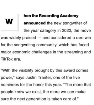 Justin Tranter Instagram - What an actual joy to be nominated with these geniuses. Link in my bio to the @billboard article where we all share stories of fighting the good fight to “make it” and now fighting the good fight for the songwriters rights. 💙💙💙💙