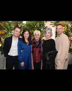 Justin Tranter Instagram - Last night was one for the books. Seeing THE @janefonda , one of the greatest amplifiers of the climate movement, be so moved by our climate musical @wildthemusical was truly legendary. And seeing Jane so thrilled to meet my old pal and music hero @cyndilauper was a fabulous cherry on top! Thanks to both of you ICONS for being there to support our fundraising presentation last night! And can we talk about these fucking singers?!?! @lukeferrarii @notyde @paravi @crystalmonee … slayers! Writing a musical about what matters most…climate crisis…feels so right.
