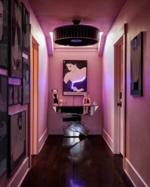 Justin Tranter Instagram - Thank you for coming to tour my house @archdigest !! Me and @moidariandarling dreamed of living in a “Transion” together for many many years. Now it’s happened. Queer dreams come true dammit! Most of the house is serving 1920’s Deco but as you’ll see Darian’s “penthouse” is 1980’s Deco decadence. An intentional drastic shift to gag one and all. Check the link in my bio to see ALL the gorgeous photos by @jennapeffley and read the wonderful article by Rachel Davies. Also! The magical sculpture is by @is_siigii please check out their work.