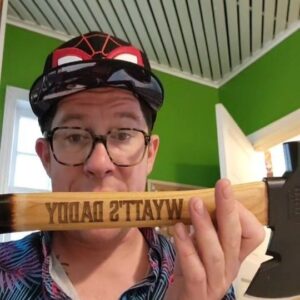 Justin Warner Instagram - Unboxing engraved @hardcorehammers hatchet!