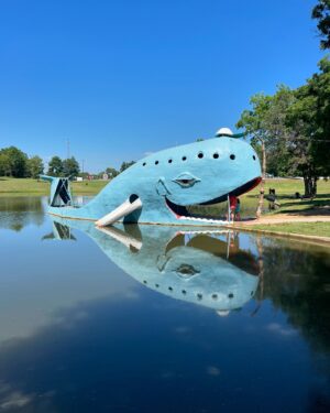 Justin Willits Instagram - The Blue Whale of Catoosa, Oklahoma! Incredible Route 66 icon and one of the most famous homemade roadside wonders in America!