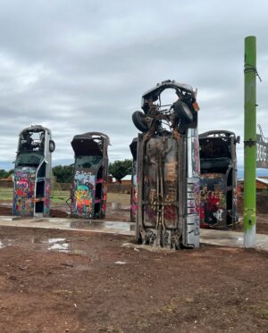 Justin Willits Instagram - It was a windy wet morning when we cruised through Amarillo! Saw the new bug ranch but also had to stop by the old site as well! #route66