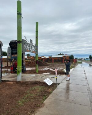 Justin Willits Instagram - It was a windy wet morning when we cruised through Amarillo! Saw the new bug ranch but also had to stop by the old site as well! #route66