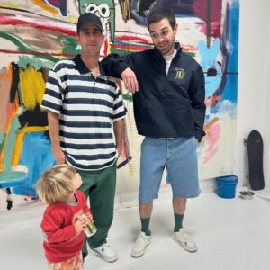 K.J. Apa Instagram - Testing out the new @guymariano X @dickiesskate collab. Love you bro X