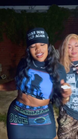 KaMillion Instagram - Lol it’s me that kept watching erybody walking by  in the background cuz it was dark outside & ion know y’all 😂😂

Hat from @makehoesmadagain
