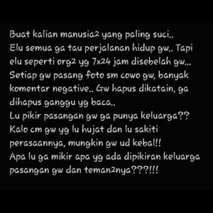 Kalina Ocktaranny Instagram - Gw diam.. Gw introspeksi diri!!
Apa harus gw kasih tau kalian???
Yg kalian tau gw selalu bahagia..
Sekali gw nangis diblg jual air mata!!
Lu semua manusia munafik!!!!
Lu semua blm tentu kuat pakai sepatu gw, walaupun cuma 1 jam!!!!

❤️K