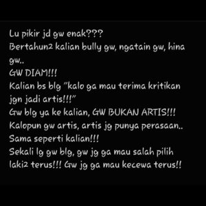 Kalina Ocktaranny Instagram - Gw diam.. Gw introspeksi diri!!
Apa harus gw kasih tau kalian???
Yg kalian tau gw selalu bahagia..
Sekali gw nangis diblg jual air mata!!
Lu semua manusia munafik!!!!
Lu semua blm tentu kuat pakai sepatu gw, walaupun cuma 1 jam!!!!

❤️K