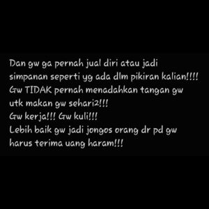Kalina Ocktaranny Instagram - Cape gw jaga perasaan org sampe gw lupa utk jaga perasaan gw sendiri!!!!

Dan knp gw menceraikan atau memutuskan mrk? Krn mrk ga layak lg utk gw perjuangkan!!!

ENOUGH!!!!