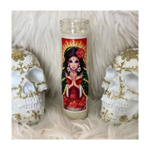 Kalorie Karbdashian-Williams Instagram - 'Sana sana colita de rana, si no sanas hoy sanarás mañana,'— finally releasing my artwork from @artofmicahsouza 😍😍😍😍😍 had so much fun working with him on this! Brought my vision to life! 
Candles will be available soon for purchase!! Xoxoxox #vivalamexico #proudmexicana #latino #latina