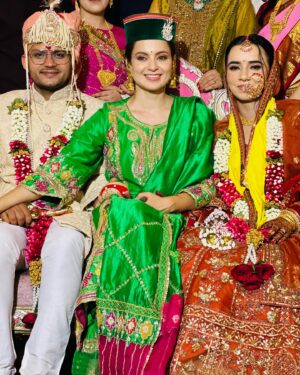 Kangana Ranaut Instagram - Weddings are such a lovely time for entire family… Dear Seema welcome to Ranaut family, we are very fortunate to have you, congratulations to Varun and Seema ♥️