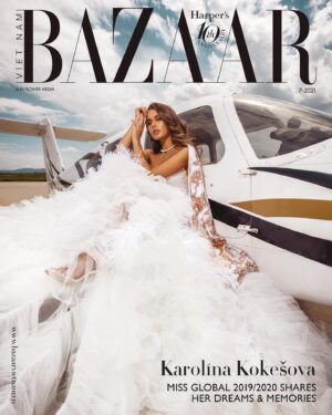 Karolína Kokešová Instagram - Něco o mé cestě s @missglobalofficial v novém @bazaarvietnam 🥳 Thank you for having me ❤️ #bazaar #harpersbazaar #covergirl #missglobal