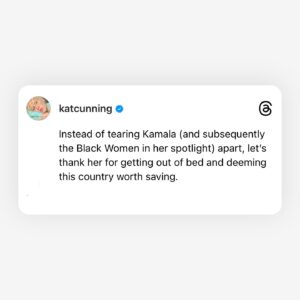 Kat Cunning Instagram - All I heard was #yeswekam 
#harris 
#madampresident