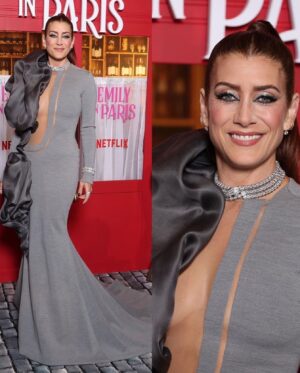 Kate Walsh Instagram - An absolutely magical evening in Paris for the Season Trois premiere of #EmilyInParis 😍✨🇫🇷 @Netflix

Dress:  @StephaneRolland_Paris  jewelry: @bulgari 
Hair: @PaulDuchemin
Makeup: @MonicaBibalou
Styling: @ClementLomellini & @CiroMarangi