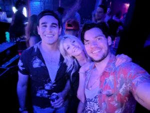 Katherine McNamara Instagram - Who knew the best softball coaches ever would be a vampire and a shadowhunter…? 🥎 Love you both so much @domsherwood & @albertorosende! 🩵 Thank you for bringing this team together! Safe travels, Dom! You’ll be missed!