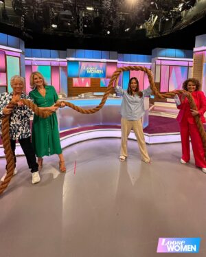 Kaye Adams Instagram - Two teams, one winner! The Loose Women went head to head in a game of tug of war on Thursday with team Myleene and Nadia coming out on top 💪🏆👏

(Swipe to the end to see Kaye and Myleene’s rematch)

#loosewomen