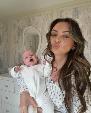 Kendall Rae-Knight Instagram - His dreamy nursery ☁️🏹🧴🫧🤍 

Better late than never, his gorgeous little nursery so many of you wanted to see.. it’s definitely my favourite room in the house. All I wanted was it to feel calm and peaceful, it’s perfect.

Nursing chair -  @obabyuk sorced by @millieandralph *prproduct
Canvas - @milk_creative_ 
Changing mat & cot- @beautiful_bambino
