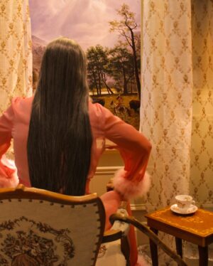 Kent Monkman Instagram - The Collapsing of Time and Space in an Ever Expanding Universe
Life sized figure sculpture, antique furniture, paint, wallpaper, wood, taxidermied animals, audio
Dimensions approx. 21’ x 14’ x 16’
2011