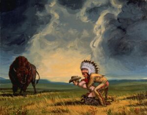 Kent Monkman Instagram - Heaven and Earth
Acrylic on canvas
8” x 10”
2001