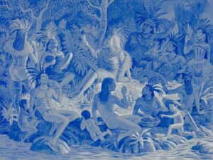 Kent Monkman Instagram - Watercolour Study for Constellation of Knowledge (Cobalt)
Watercolour on Paper
18” x 24”
2022

Recently acquired by @artgalleryvic 

On view now In the Flesh: The Nude in Art, Past and Present until March 31 curated by @scarletonmcneil