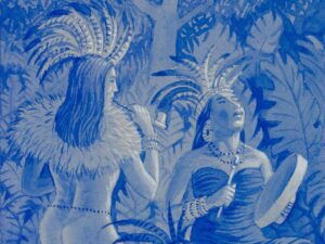 Kent Monkman Instagram - Watercolour Study for Constellation of Knowledge (Cobalt)
Watercolour on Paper
18” x 24”
2022

Recently acquired by @artgalleryvic 

On view now In the Flesh: The Nude in Art, Past and Present until March 31 curated by @scarletonmcneil