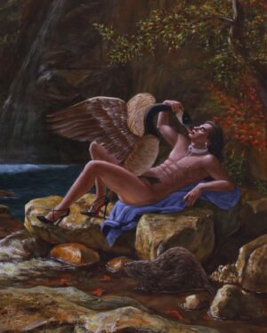 Kent Monkman Instagram - Leda and the Swan
Acrylic on canvas
68” x 48”
2014