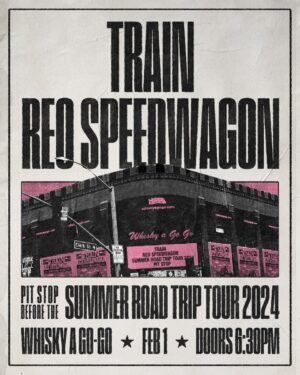 Kevin Cronin Instagram - News alert! Before we hit the road for the Summer Road Trip Tour, we're making a surprise pit stop with @Train at the iconic @TheWhiskyAGoGo in Hollywood this Thursday 2/1! 🎶 What better way to get ready for the summer? ☀️
Grab your tix NOW while you can with link in bio!