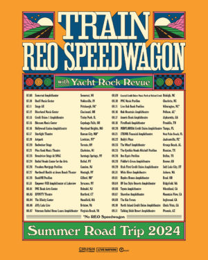 Kevin Cronin Instagram - All aboard! We’re so excited to be hitting the road with @Train for the Summer Road Trip 2024 tour! 🛻🚂🛥️ Also joining us is @YachtRockRevue and presale starts Wednesday, 1/31, at 10 AM local time with code "REOROCKS". General onsale begins this Friday, 2/2, at 10 AM local time.
🎟 View all dates and get your tickets with link in bio!