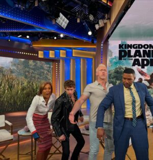 Kevin Durand Instagram - What a morning! Fun with the @goodmorningamerica crew! @apesmovies #thekingdomoftheplanetoftheapes In theaters tomorrow! @realowenteague rules!!!!