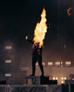Kevin Ratajczak Instagram - @graspopmetalmeeting was lit🔥🤘🏻🖤
Thank you all for that wild ride! 
Who wants to burn with me next?
#electriccallboy #tekkno #graspopmetalmeeting #graspop #tourlife
Photo: @dajoeberlei