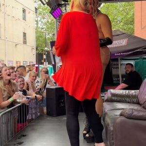 Kim Woodburn Instagram - Oops! My mike is not on!  Such lovely people. We had a great night at Viaduct Showbar Leeds!