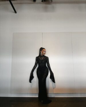 Kimora Blac Instagram - Kimora blac wearing black in @Fashionnova 

Wearing 'Dramatic Lace Maxi Dress'