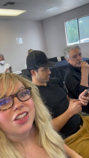 Kirsten Vangsness Instagram - Look in my camera. @joemantegna @adamrodriguez @criminalminds