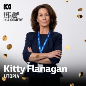 Kitty Flanagan Instagram - Hey everyone! Vote for me, I'm nominated for the best "dead eyed stare with straight hair" logie. X
Link in bio. #logies #utopia #deadeyestarewithstraighthair