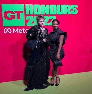 Kizzy Edgell Instagram - such a wonderful night :) loved getting to make a little speech thank everyone involved with heartstopper, it makes me SO sentimental 
styled by the fantastic @callumsmitth 
makeup by the wonderful @sorchamakeupartist 
haircut by @diandraferreira_ 
wearing @jeanlouiecastillo @undergroundengland.since1981 @lagworld @lucianclothing @alexandra_klimek