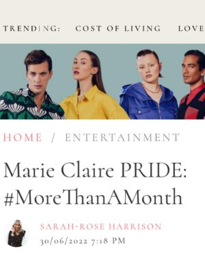 Kizzy Edgell Instagram - LOVING OURSELVES AS QUEER PEOPLE IS REVOLUTIONARY! 
wanted to share these photos from @marieclaireuk ‘s #morethanamonth campaign. 
Photography: @kylegalvin_
Styling   Production: @sarahroseharrison
Hair: @rosskwan @aframe_agency
Makeup: @busterknight at @theonly.agency
Nails: @francisdillonmiquel at @OPInailsuk
Set Design: @carolinamizrahi_studio
Videographer: @rodneyrico
Set Dresser: @potlinsun
Location: @stpancrasren
Photographers Assistant: @cleo_lim
Stylist's Assistant: @thatfashioniourno
Production Assistant: @grace.warn
Editor-in-Chief: @andreacanwrite
Editor: @sunileo86