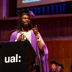 Kojey Radical Instagram - There is a handful of moments in my life that genuinely feel surreal, this has to be in the top 5 easily. I attended London college of fashion and graduated 10 years ago to this day.  Gave my diploma to my mum and walked blindly into the world hoping to actually make something of myself. Fast forward a decade and I have been given an honorary degree from the University of the Arts London for my achievements in the creative industry. Thank you to everyone involved. To @lcflondon_ and @unioftheartslondon for the honour and to all the students that graduated that will inspire me for another 10 years to come.
Forever is a long time. If you want to pursue your passion forever, any problems in the now are only momentary. The world is yours.