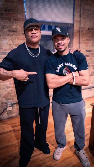 LL Cool J Instagram - Last night at THE FORCE  listening experience in Chi Town my lil bro @chancetherapper  came through to hear the full body of work.  Good vibes. TJE FORCE album launches 9/6/2024
