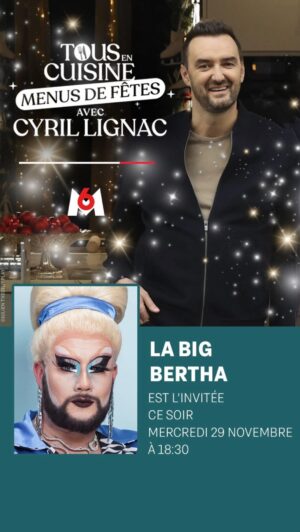 La Big Bertha Instagram - GETTING READY pour @tousencuisine_ @m6officiel avec @cyril_lignac @elodiegossuin @jerome_anthony_officiel !!! 

@kitchenfactoryprod 

Et millions de merci @anaishody et  @julien_hody pour nous avoir laissé tourner ça chez eux : @hodyacademy !!!!! Et merci a ma binôme du love @muriel_aublet_cuvelier ❤️❤️❤️

Merci pour ce moment de cuisine ! A revoir en replay sur @6play 

#tousencuisine #cooking #dragqueen #drag #m6