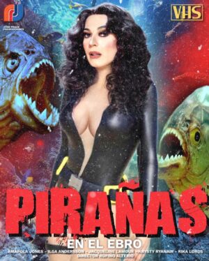 La Prohibida Instagram - “Pirañas en el Ebro” (España-Italia 1987) dirigida por Rufino Alterio.
En esta película interpreté a Angela Harrison una bióloga marina bisexual norteamericana que viaja a España contratada por una piscifactoria corrupta responsable de una plaga de mortíferas pirañas, cuya responsabilidad deberá ser descubierta por la propia Angela mientras lucha por su vida y por la de los veraneantes de un camping de la zona desconocedores del peligro que les acecha. 
Se filmó en 3 semanas en mayo de 1987 en el embalse de Lagunas de Ruidera (Albacete) y todas las pirañas que aparecen eran reales: En la última semana fui atacada por una de ellas y sufrí un mordisco en la nalga izquierda, y tuvimos que interrumpir el rodaje 40 minutos.