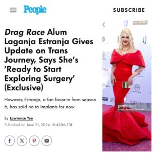 Laganja Estranja Instagram - The cats out of the bag!! Thank you @lawryee and @people for sharing my story ❤️🥹 That’s right yall, I am finally undergoing my first gender affirming surgery thanks to @rosenbergplasticsurgery this September. I will be receiving 360 liposuction and fat transfer to my hips and breasts. I’m beyond proud of myself for not turning to surgery too quickly and more importantly, for trusting my doctor’s recommendations. Remember dolls, it’s your journey and your timeline. If I listened to the “weed killers,” I would have rushed into this choice right away!! But luckily, I trusted my heart and moved at my own pace. Being trans does not equate to how much surgery you have had!! In fact, many trans individuals can’t afford these types of services, myself included, which is why I am so grateful I have found Dr. Rosenberg and @carecredit to help me finance these operations. I will be sharing my entire journey with you #BUDS while filming my documentary “Honoring Her,” so I just want to say in advance how much your support means to me. I am only as strong as those I surround myself with, and you all have been my rock. I love you! 🏳️‍⚧️🙏🏼