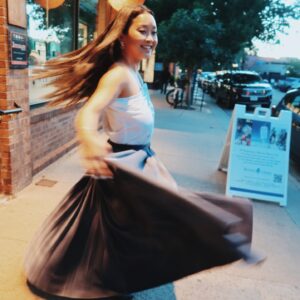 Lana Condor Instagram - The joy this skirt had me feeling!!! 💃🏻