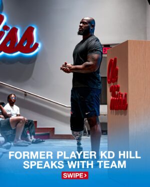 Lane Kiffin Instagram - Welcome back KD Hill! 

An amazing & powerful testimony delivered to our team today! 

#HottyToddy