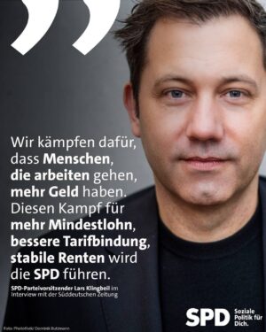 Lars Klingbeil Instagram - Für die meisten Menschen ist das Leben teurer geworden. Das schürt Unsicherheiten und Ängste – vor allem in Zeiten, in denen wir uns von Krise zu Krise hangeln. Deshalb ist es umso wichtiger, dass wir in der Politik den Fokus auf die Menschen legen, die jeden Tag arbeiten und dafür sorgen, dass unser Land stark bleibt. Wir als SPD werden den Fleißigen den Rücken stärken und den Kampf für mehr Mindestlohn, bessere Tarifbindung und eine stabile Rente führen. 
 
Warum wir in Zeiten, in denen alles durcheinandergeraten ist, eine starke Sozialdemokratie brauchen, darüber habe ich mit der Süddeutschen Zeitung gesprochen. Den Link gibt’s in der Bio. 👆