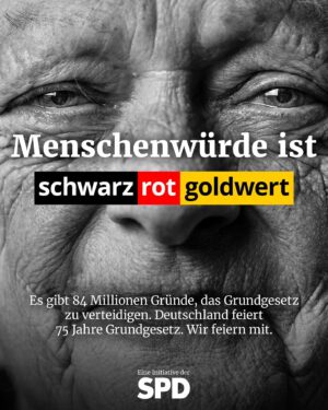 Lars Klingbeil Instagram - Menschenwürde. 
Freie Entfaltung. 
Gleichberechtigung. 
Religionsfreiheit. 
Meinungsfreiheit. 
Pressefreiheit. 
Ehe und Familie. 
Bildung. 
Versammlungsfreiheit. 
Vereinigungsfreiheit. 
Briefgeheimnis. 
Freizügigkeit. 
Berufsfreiheit. 
Privatsphäre. 
Recht auf Eigentum. 
Gemeinwohl. 
Staatsangehörigkeit. 
Asylrecht. 
Petitionsrecht. 
Demokratie. 
Grundrechtsschutz. 
 
Unser Grundgesetz wird heute 75 Jahre alt. Wir feiern mit. Und feiern die in unserer Verfassung festgeschriebenen Grundrechte, die das Zusammenleben in unserem Land erst möglich machen. Was verbindest du mit dem Grundgesetz und was ist für dich persönlich schwarz-rot-goldwert? Erzähl es uns in den Kommentaren und teile gerne die Kacheln auf deinen Kanälen. Den Link zum Runterladen gibt’s in unserer Bio und in der Story.

#75JahreGG #Grundgesetz